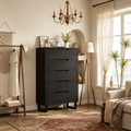 Commode haute à 5 tiroirs avec rangement, commode verticale autoportante
