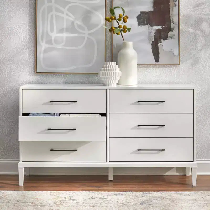 Commode de style ferme moderne avec pieds en bois d'hévéa massif