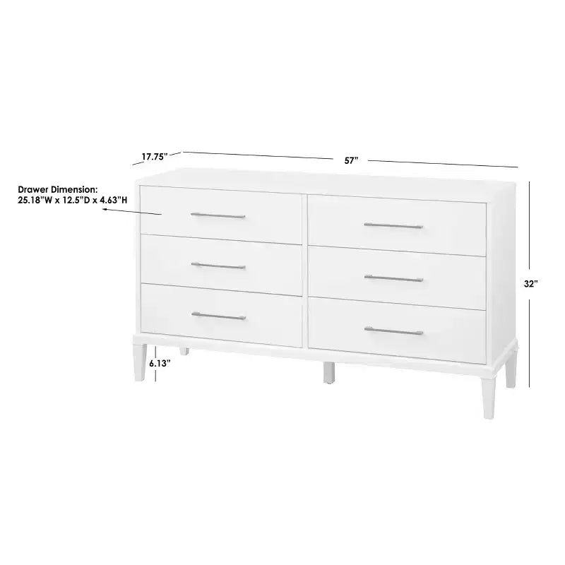 Commode de style ferme moderne avec pieds en bois d'hévéa massif
