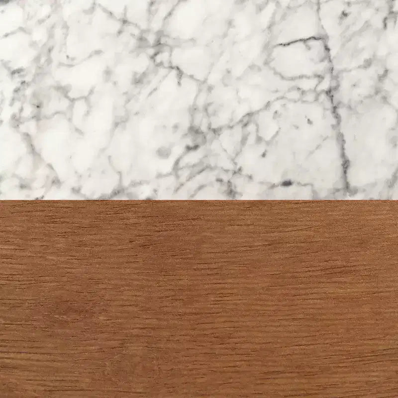 Table de chevet en bois massif imitation marbre avec tiroir de rangement