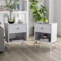 Table d'appoint avec port USB Blanc antique