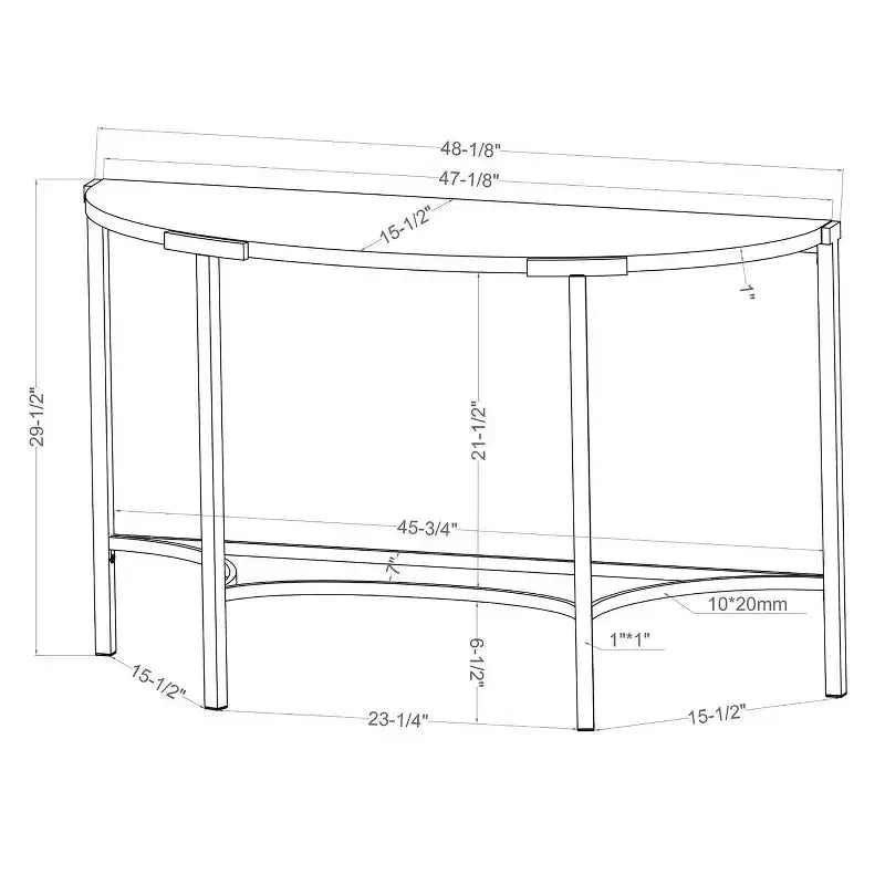 Table basse semi-circulaire Champagne