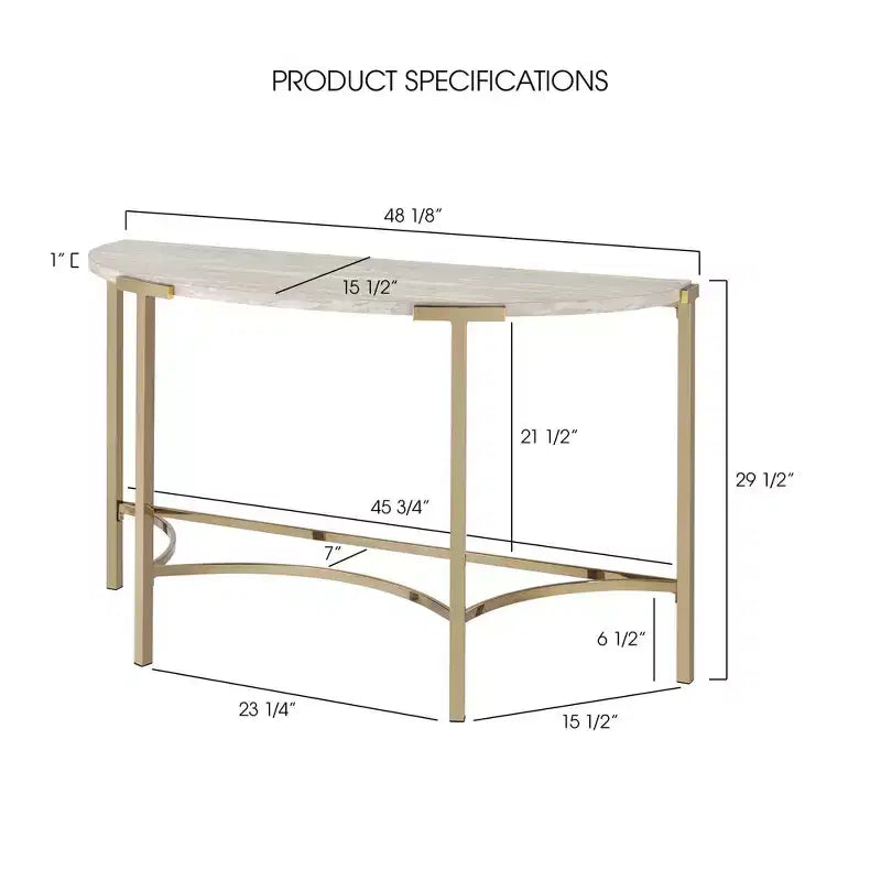 Table basse semi-circulaire Champagne