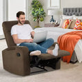 Fauteuil inclinable relaxant à siège unique avec rangement pour accoudoirs et porte-gobelet
