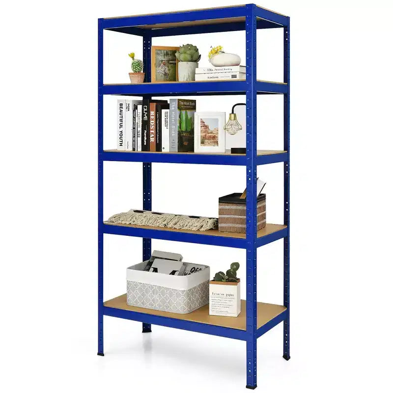 Étagère de Garage en Acier Robuste à 5 Niveaux avec Tablettes Réglables