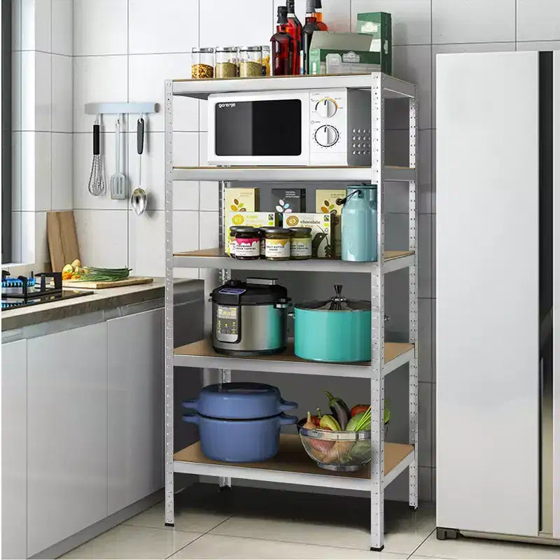 Étagère de Garage en Acier Robuste à 5 Niveaux avec Tablettes Réglables