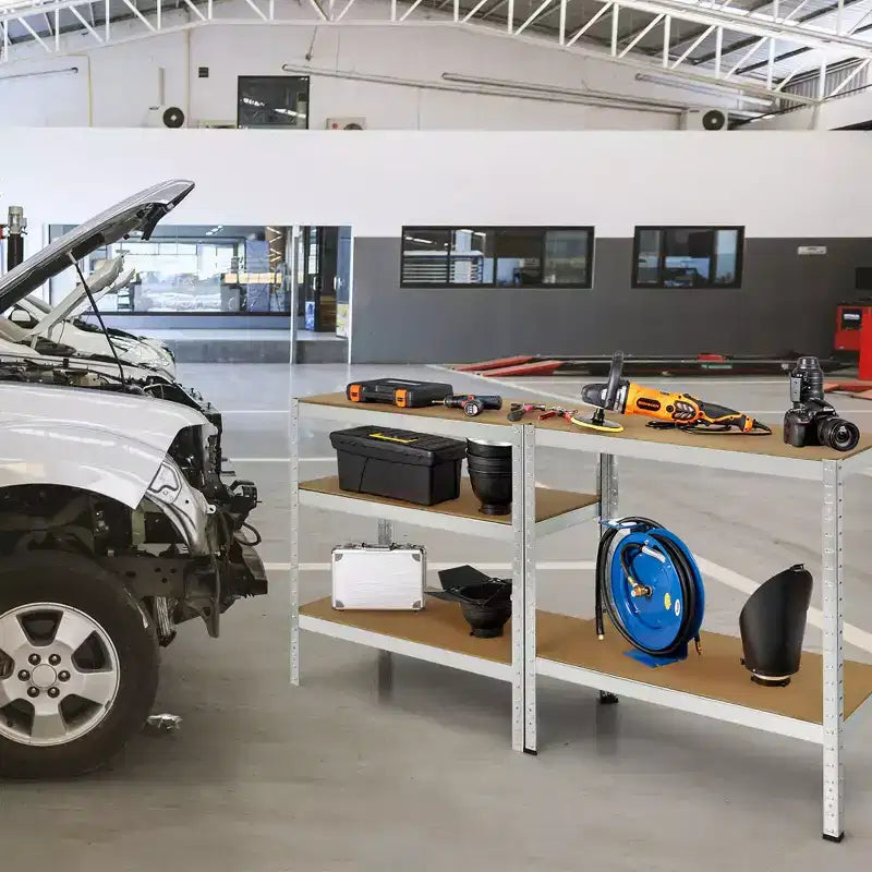 Étagère de Garage en Acier Robuste à 5 Niveaux avec Tablettes Réglables