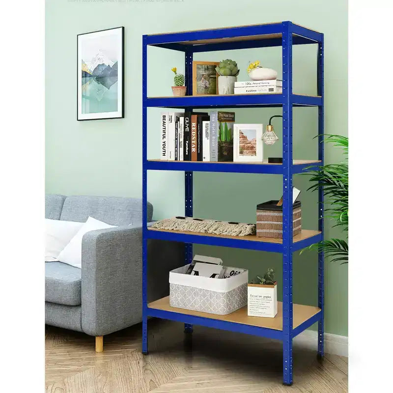 Étagère de Garage en Acier Robuste à 5 Niveaux avec Tablettes Réglables