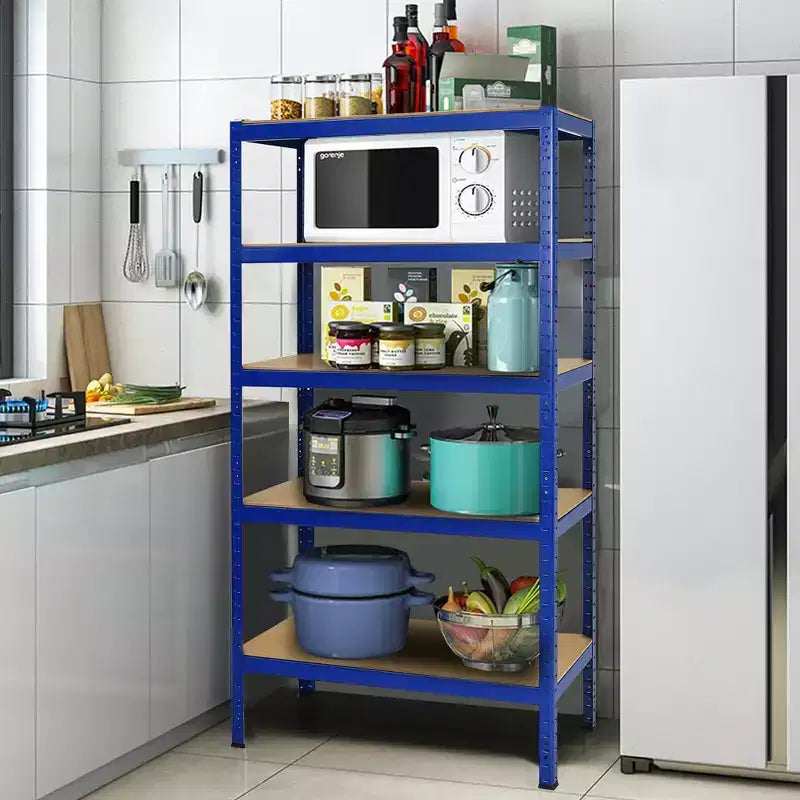 Étagère de Garage en Acier Robuste à 5 Niveaux avec Tablettes Réglables