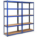 Costway 2PCS 72''Heavy Duty Steel 5 Level Garage Shelf Storage Adjustable Shelves Silver\Blue