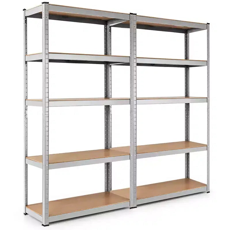 Étagère de Garage en Acier Robuste à 5 Niveaux avec Tablettes Réglables