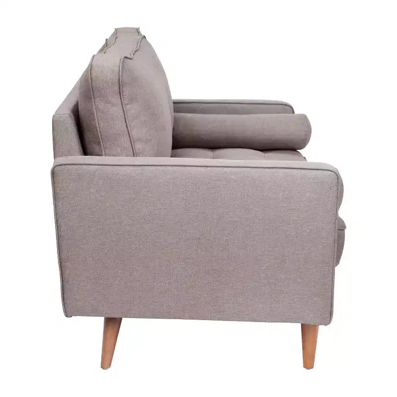Canapé Loveseat Moderne avec Revêtement Capitonnage et Pieds en Bois Massif