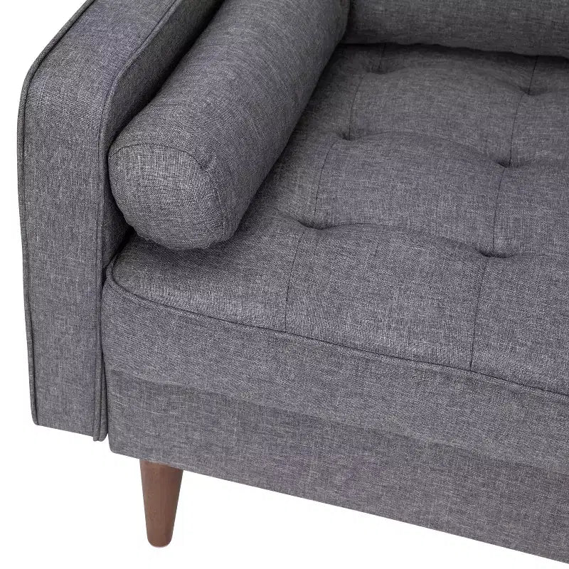 Canapé Loveseat Moderne avec Revêtement Capitonnage et Pieds en Bois Massif