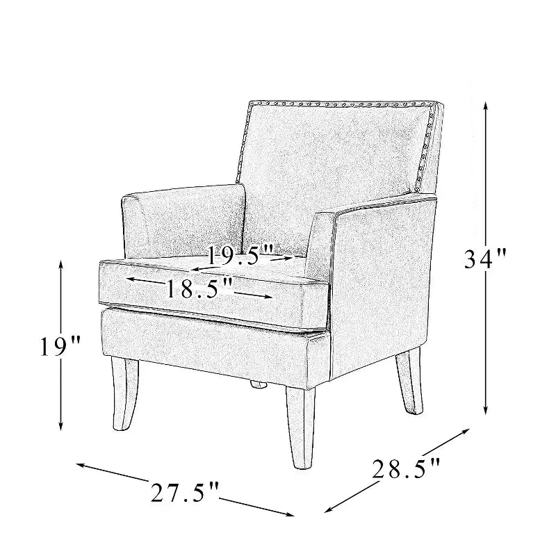 Fauteuil d'appoint rembourré en bois, couleur Céladon