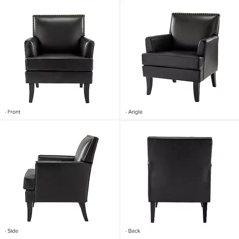 Fauteuil d'appoint rembourré en bois, couleur Céladon