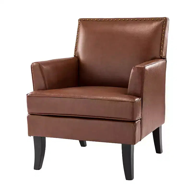 Fauteuil d'appoint rembourré en bois, couleur Céladon