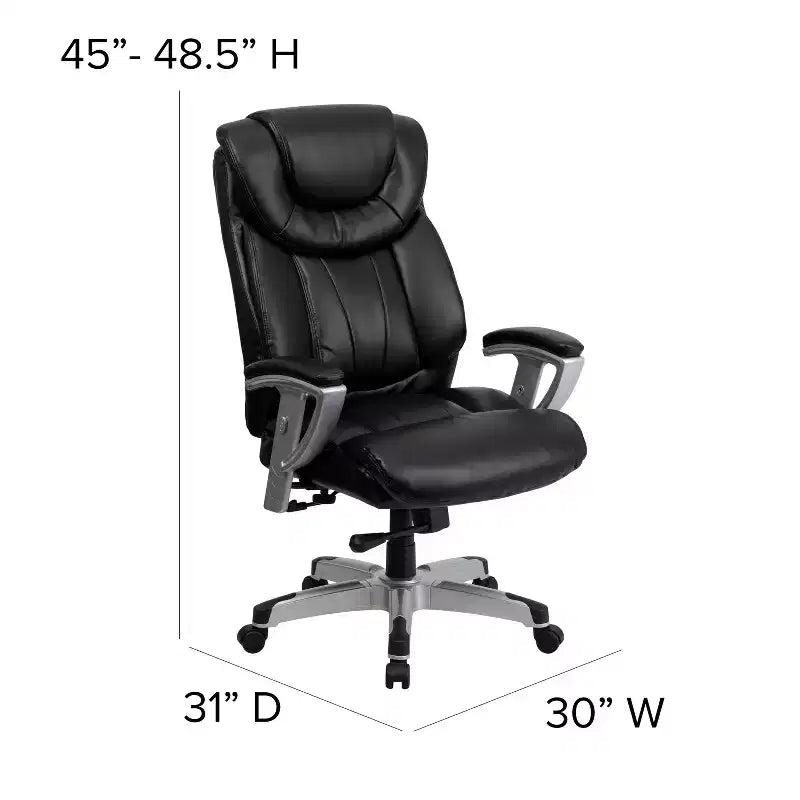 Chaise de bureau ergonomique à dossier haut pour personnes de grande taille et fortes