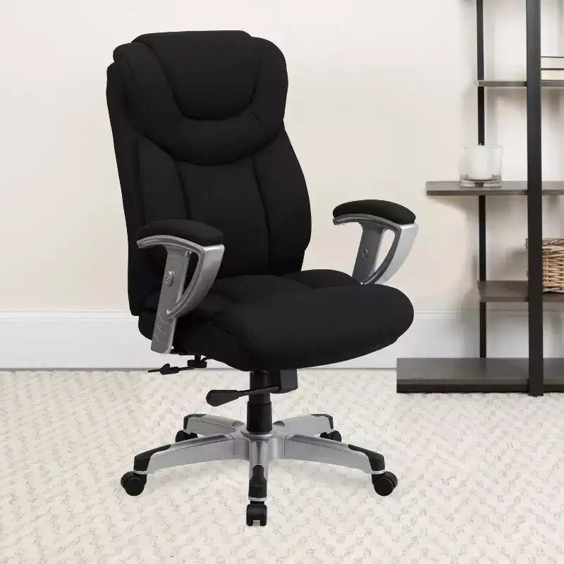 Chaise de bureau ergonomique à dossier haut pour personnes de grande taille et fortes
