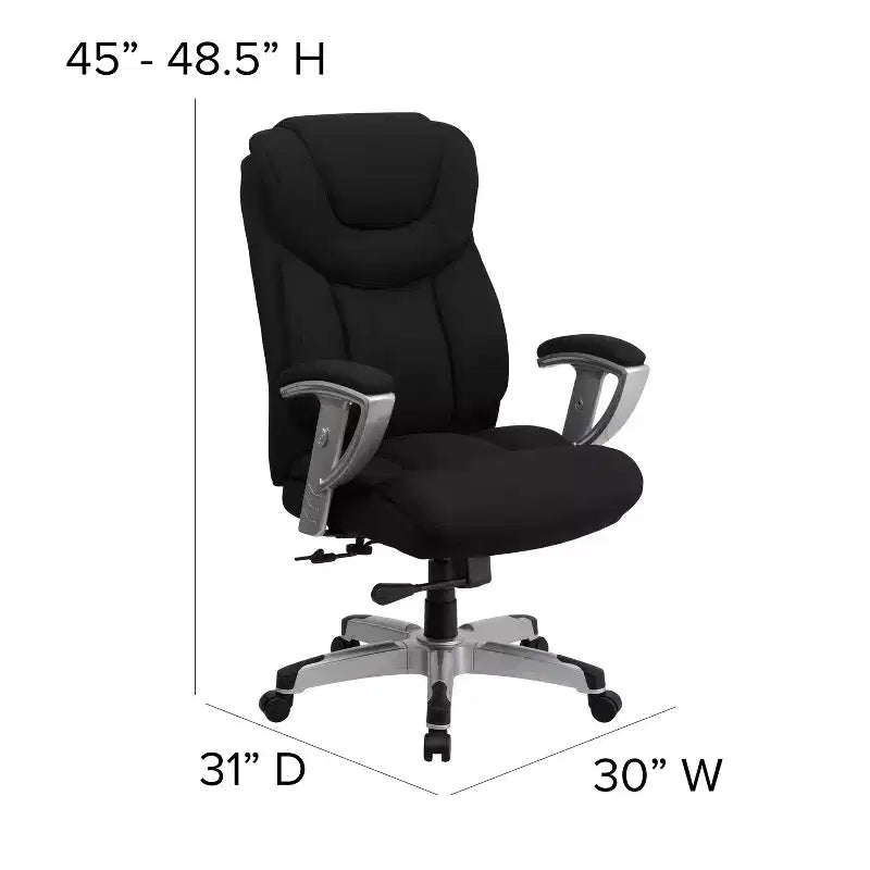 Chaise de bureau ergonomique à dossier haut pour personnes de grande taille et fortes