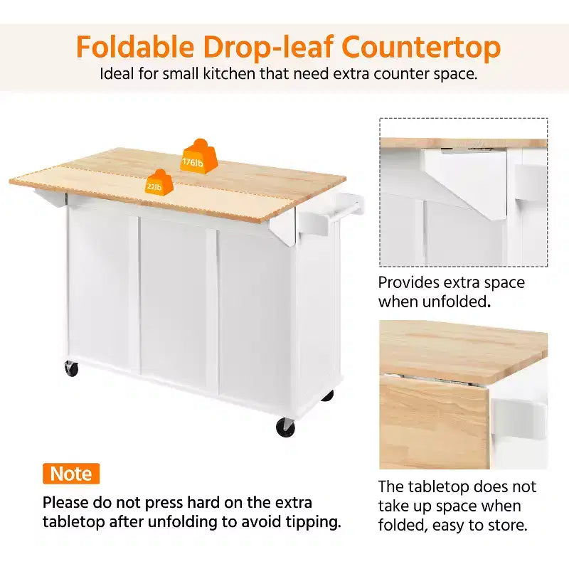 Îlot de cuisine roulant avec armoire de rangement