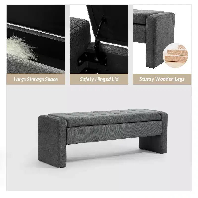 Banc de rangement capitonné moderne