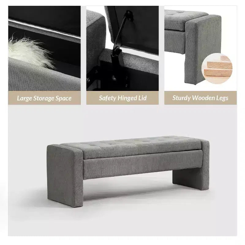Banc de rangement capitonné moderne