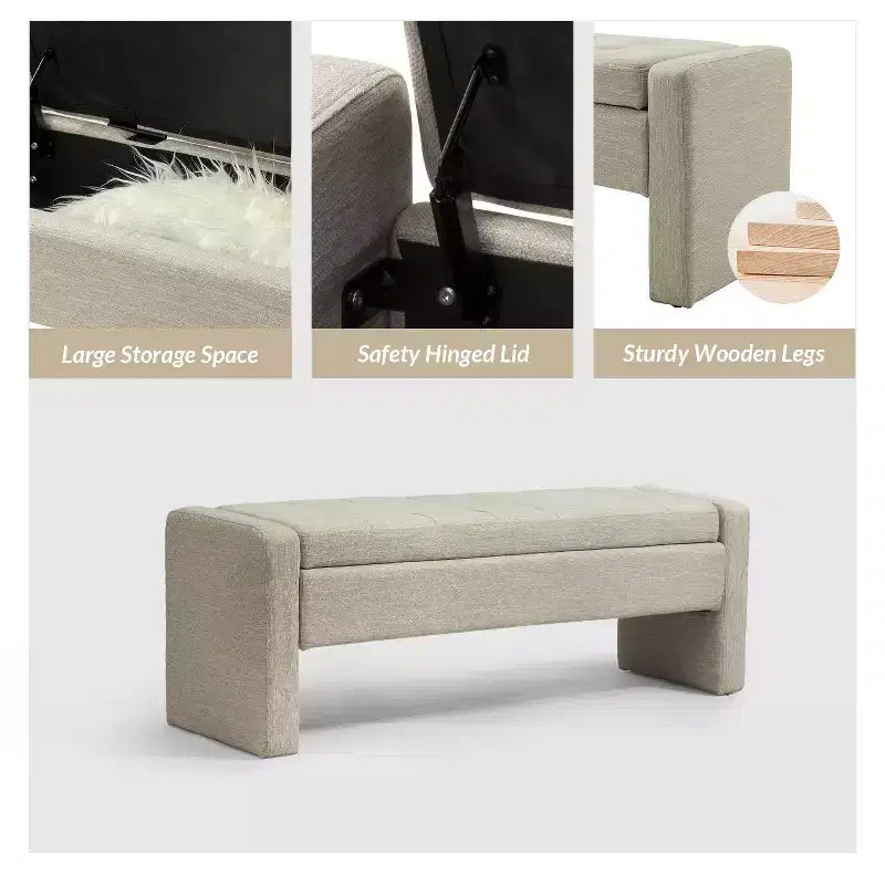 Banc de rangement capitonné moderne