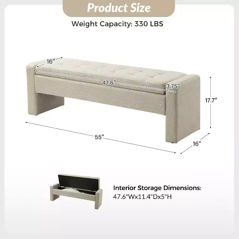 Banc de rangement capitonné moderne