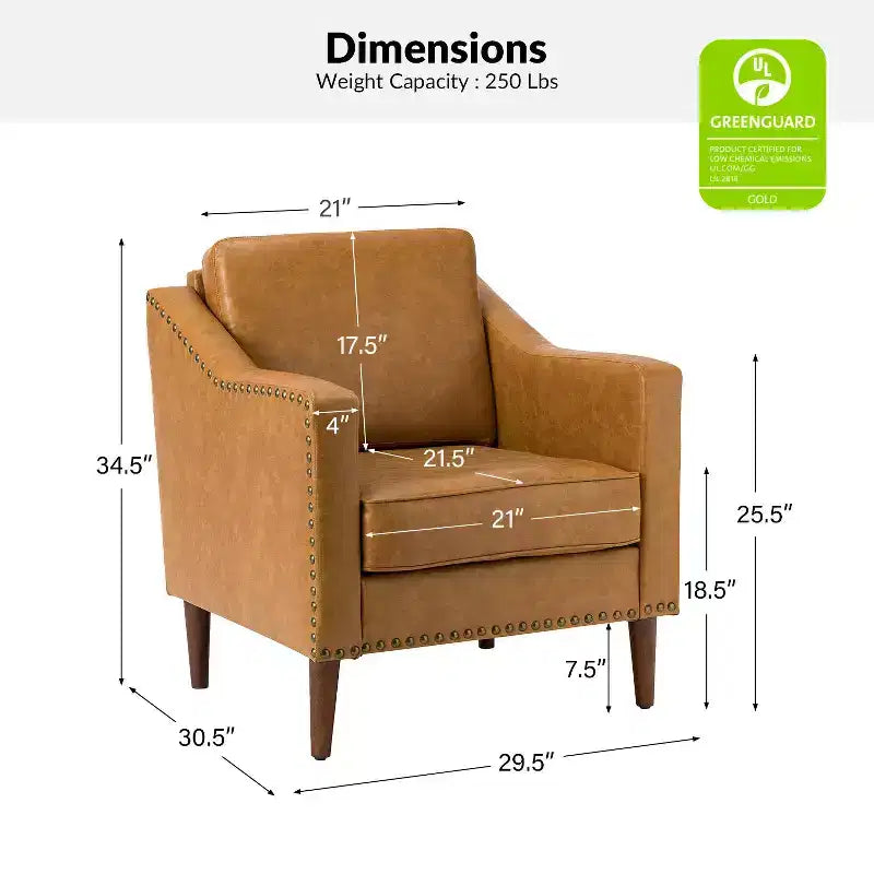 Fauteuil en cuir végane de transition avec coussin d'assise amovible