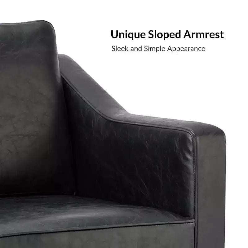 Fauteuil en cuir végane de transition avec coussin d'assise amovible