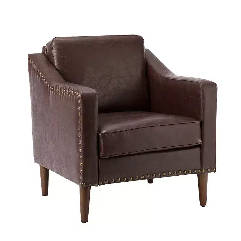 Fauteuil en cuir végane de transition avec coussin d'assise amovible