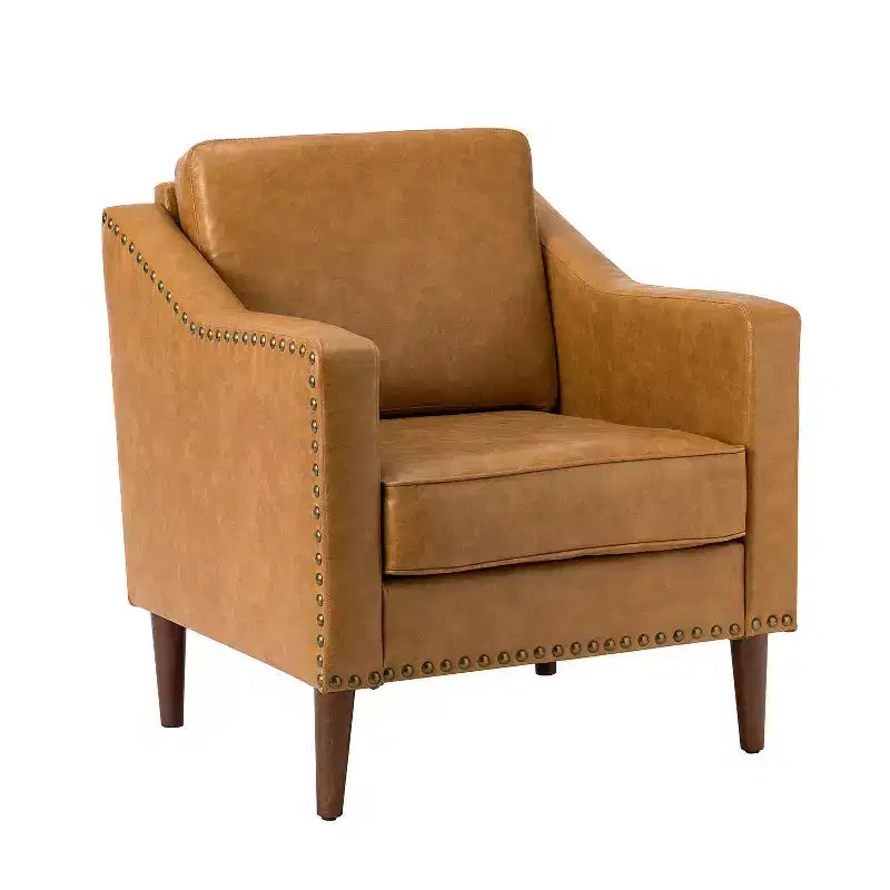 Fauteuil en cuir végane de transition avec coussin d'assise amovible