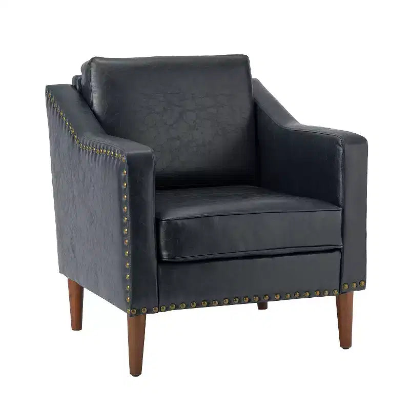 Fauteuil en cuir végane de transition avec coussin d'assise amovible