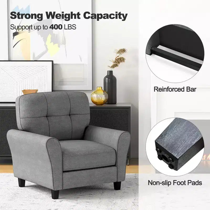 Fauteuil d'appoint moderne rembourré Fauteuil de style scandinave