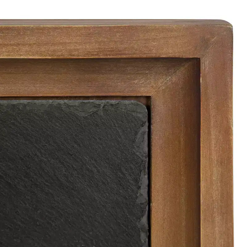 Table d'appoint rectangulaire en métal marron rustique et noir