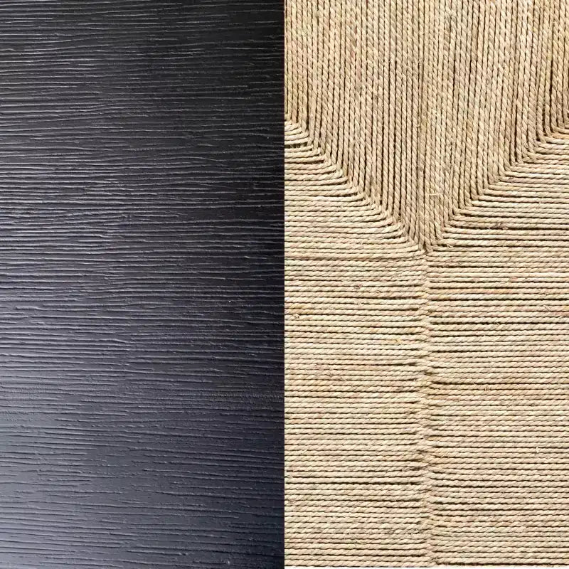 Meuble de rangement à 2 portes en bois et jonc de mer