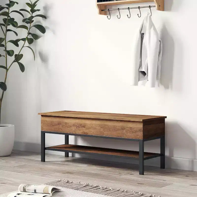 Banc d'entrée de ferme avec siège à charnière relevable