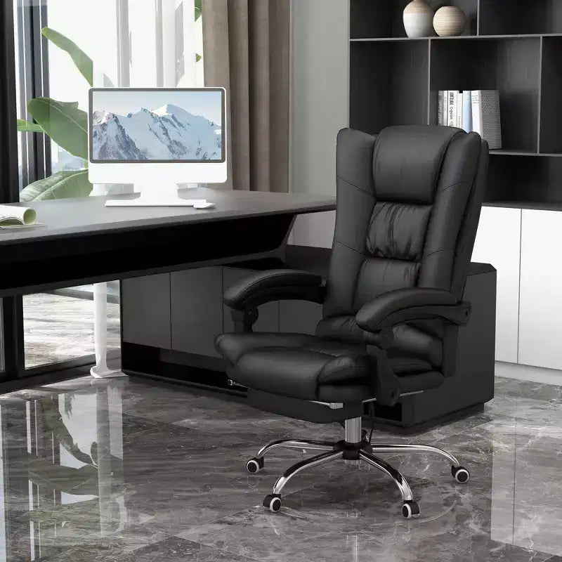 Fauteuil de bureau massant par vibrations en cuir PU, chaise d'ordinateur confortable