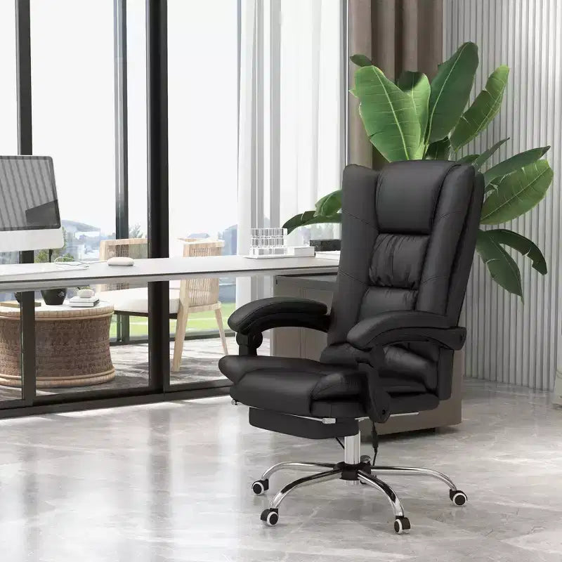 Fauteuil de bureau massant par vibrations en cuir PU, chaise d'ordinateur confortable