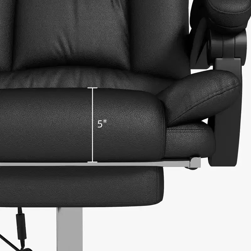 Fauteuil de bureau massant par vibrations en cuir PU, chaise d'ordinateur confortable