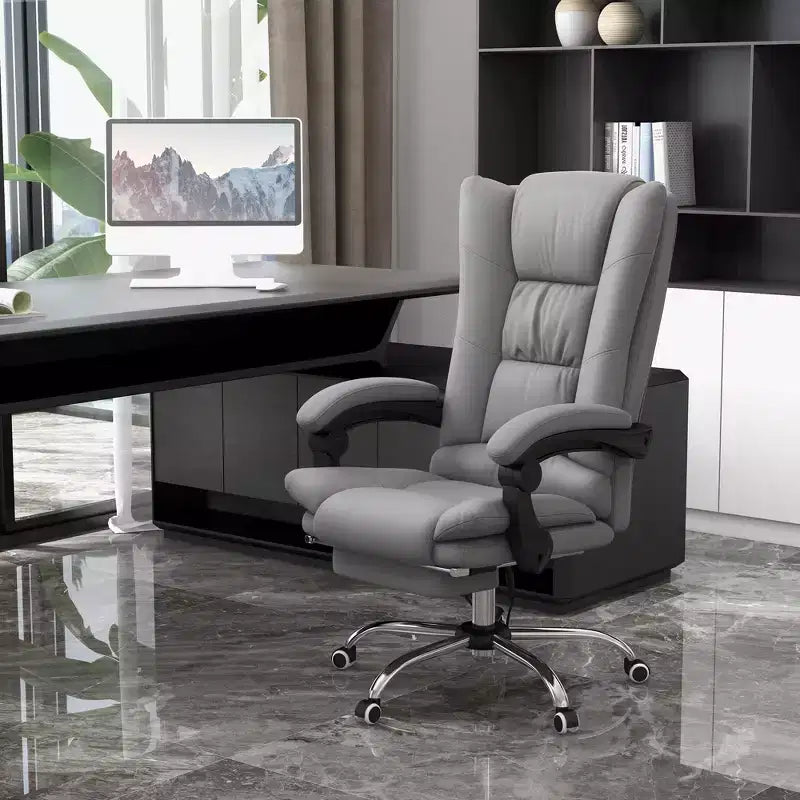 Fauteuil de bureau massant par vibrations en cuir PU, chaise d'ordinateur confortable