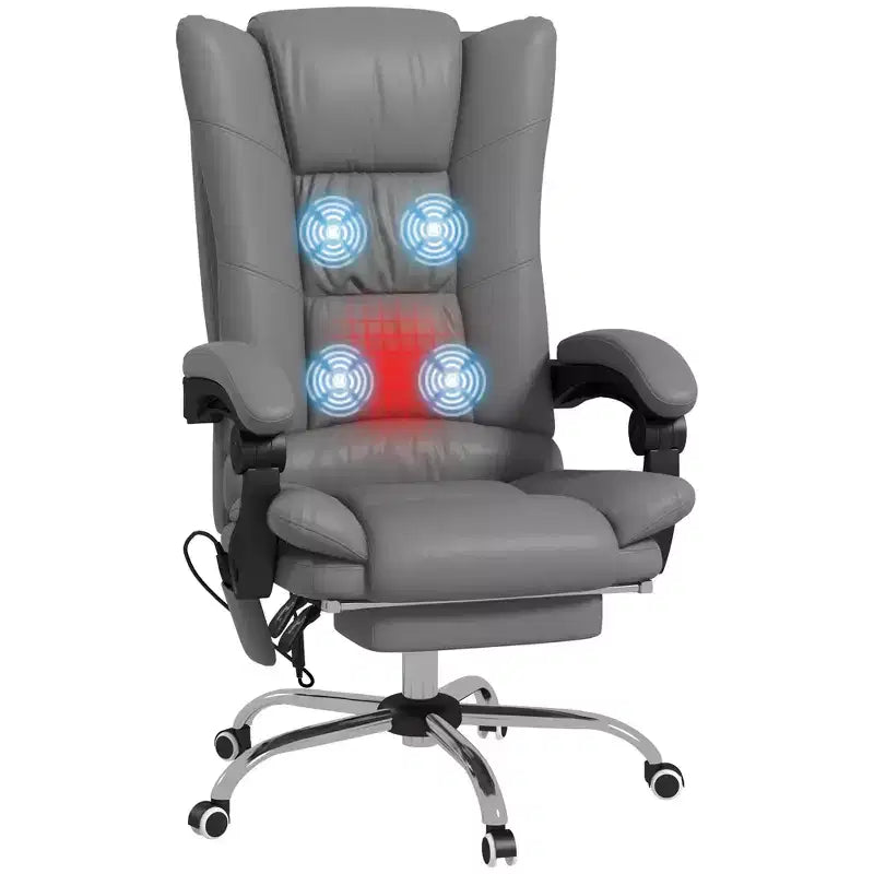 Fauteuil de bureau massant par vibrations en cuir PU, chaise d'ordinateur confortable