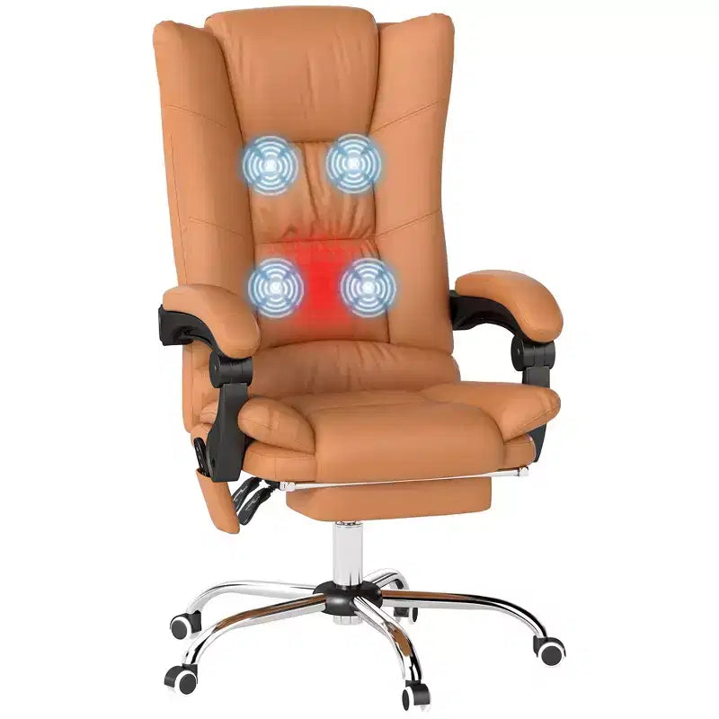 Fauteuil de bureau massant par vibrations en cuir PU, chaise d'ordinateur confortable