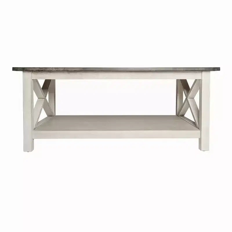 Table basse en bois massif style ferme