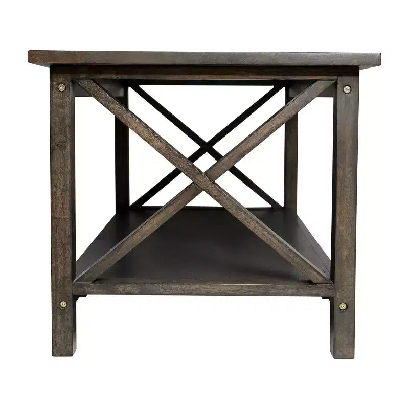 Table basse en bois massif style ferme
