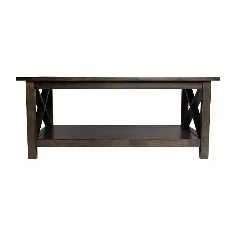Table basse en bois massif style ferme