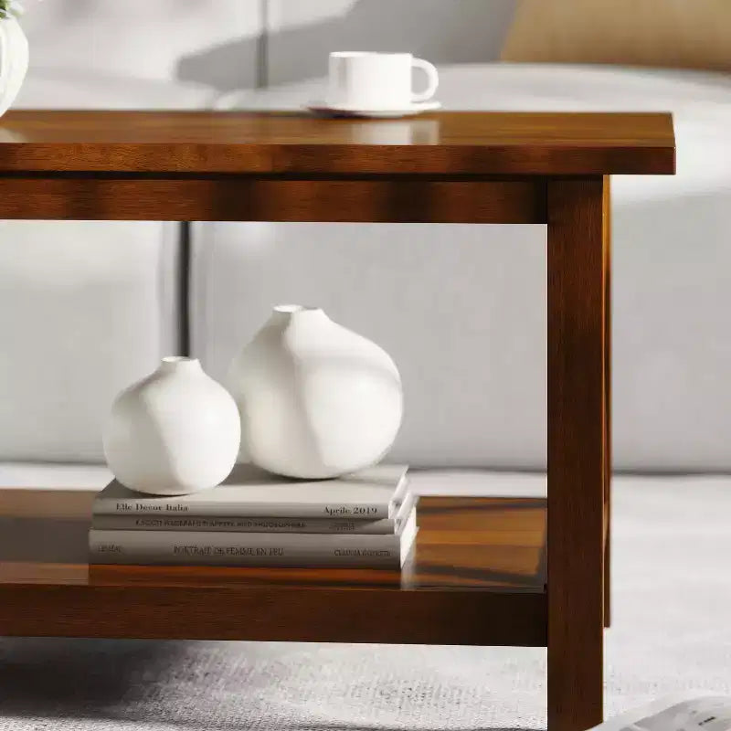 Table basse en bois massif style ferme