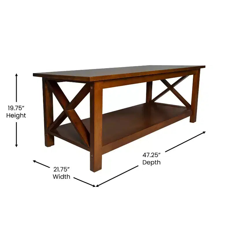 Table basse en bois massif style ferme