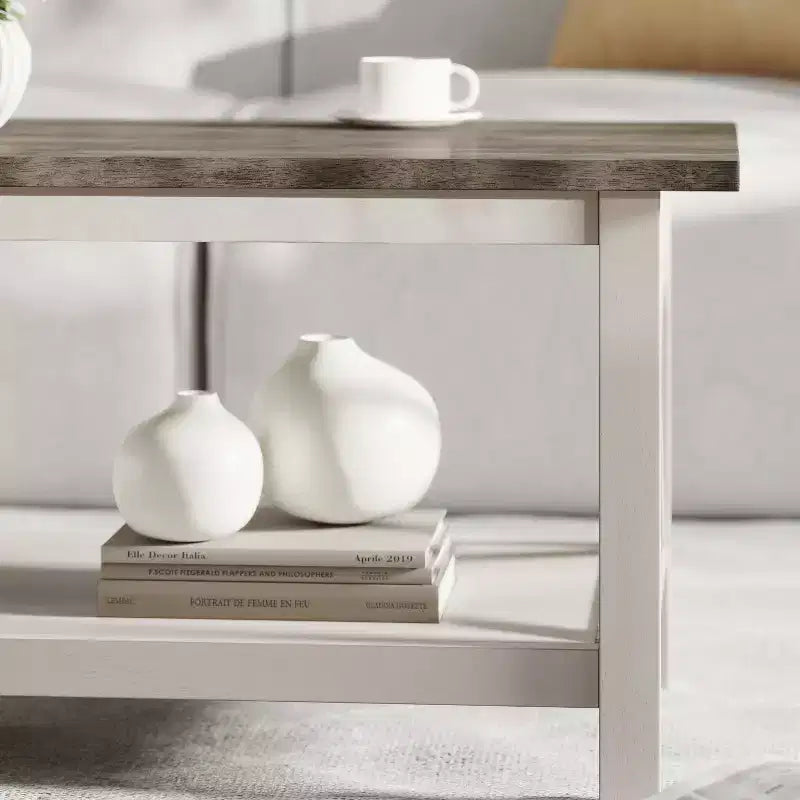 Table basse en bois massif style ferme