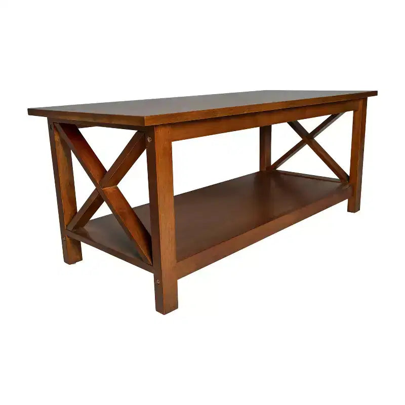 Table basse en bois massif style ferme